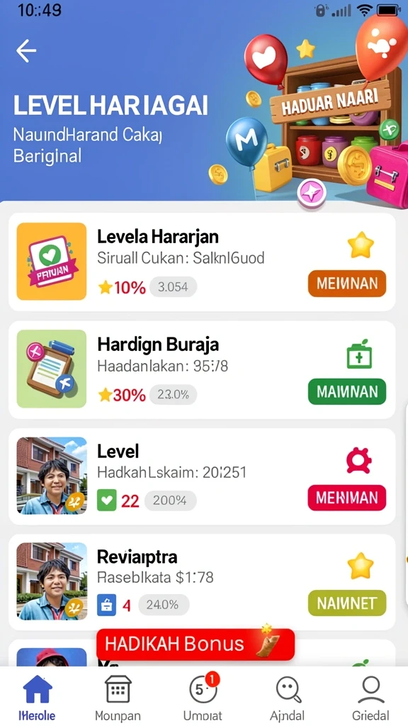 5zk - Tampilan utama permainan dengan karakter dan latar belakang yang menarik.